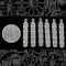 Antiqued Silver Plated Brass Multi Floral Drop Charms Pendants - Set of Six - S-C116